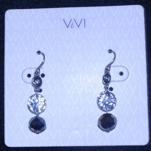 Dangle Single Gem  Drop Earrings 1.5"